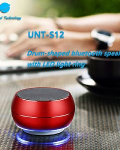 【UNT-S12】Drum-shaped Bluetooth Speaker With LED Light Ring