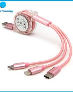 【UNT-C07】 The hot 3 in 1 telescopic USB cable