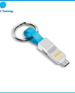 【UNT-C10】Mini 3 in 1 data charging cable with magnetic closure and keychain